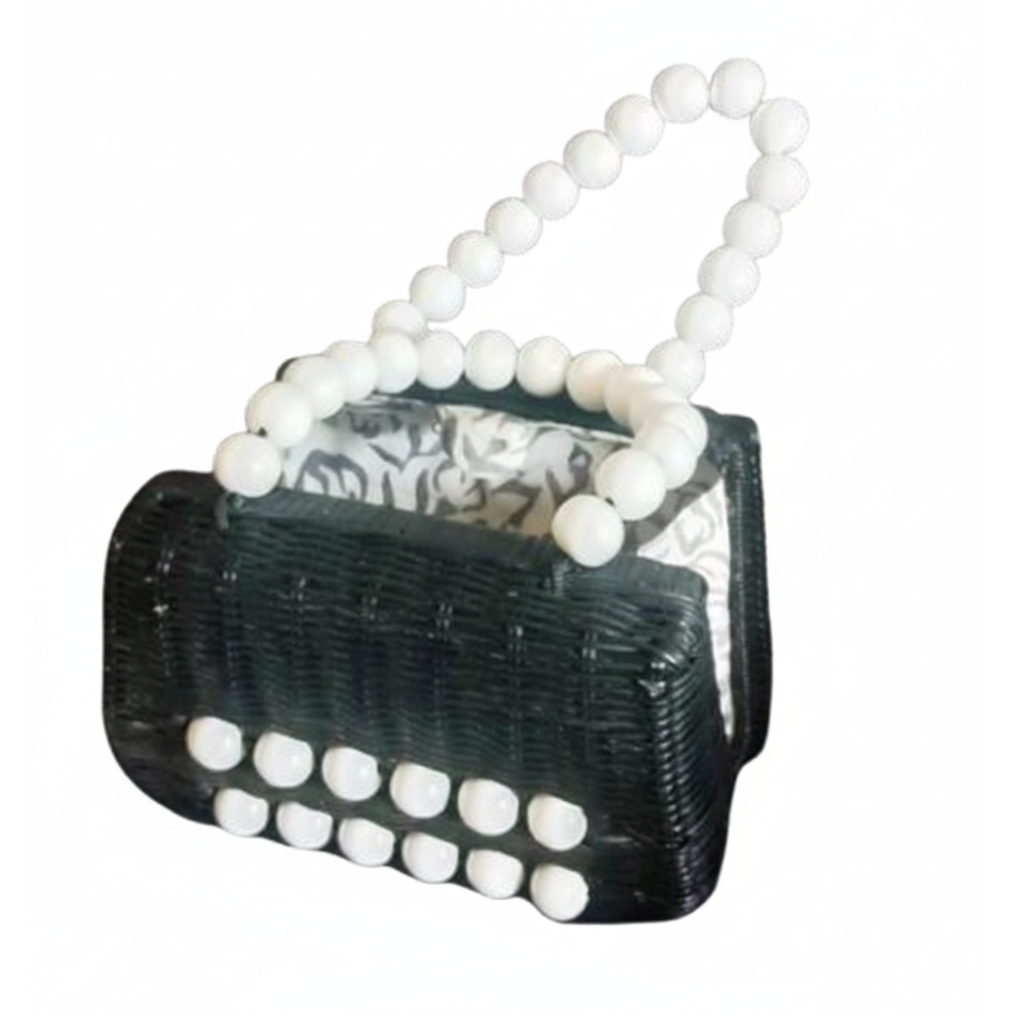 Rattan Mini Bag with Capiz & Stone Handle