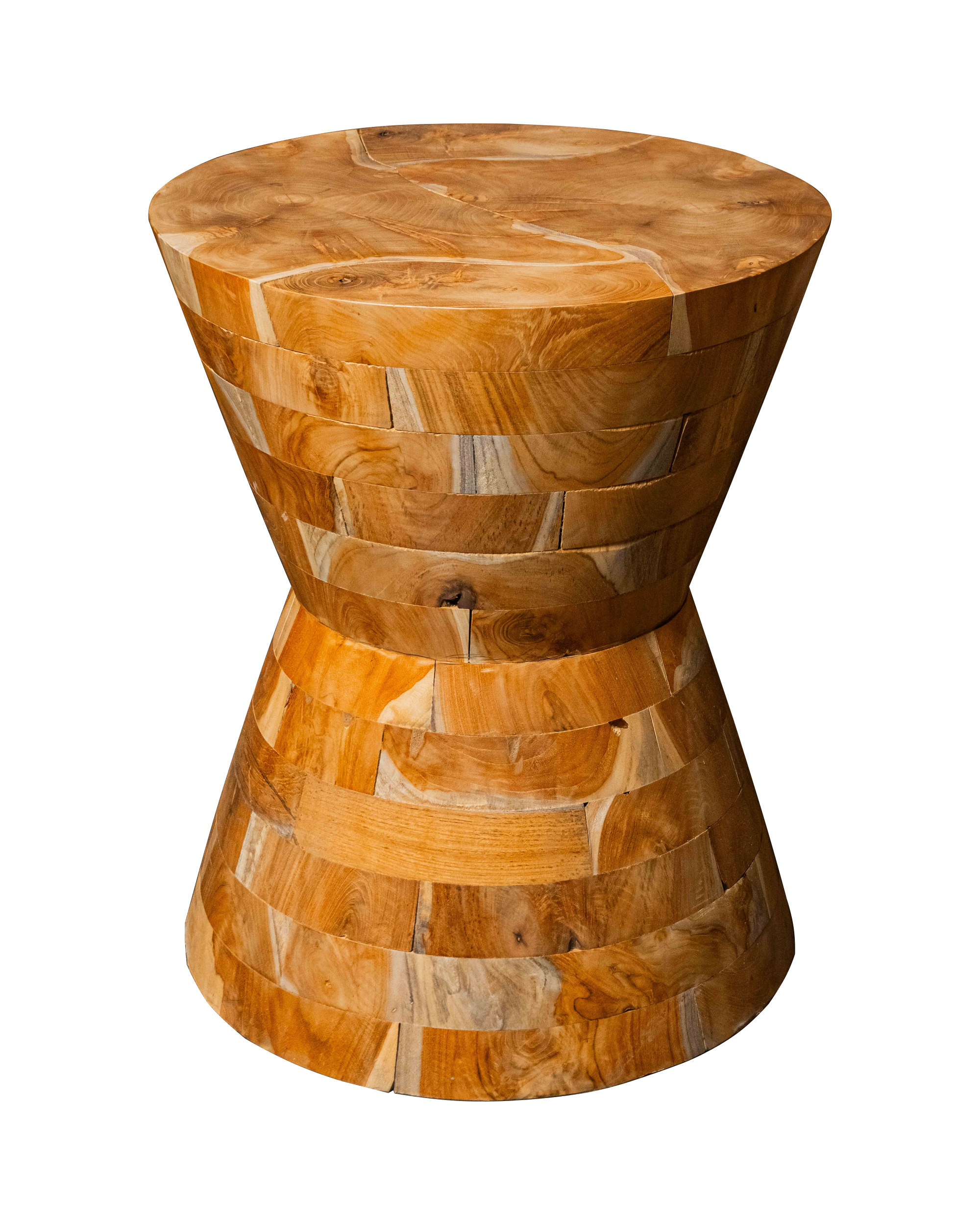 Teak Hourglass Side Table