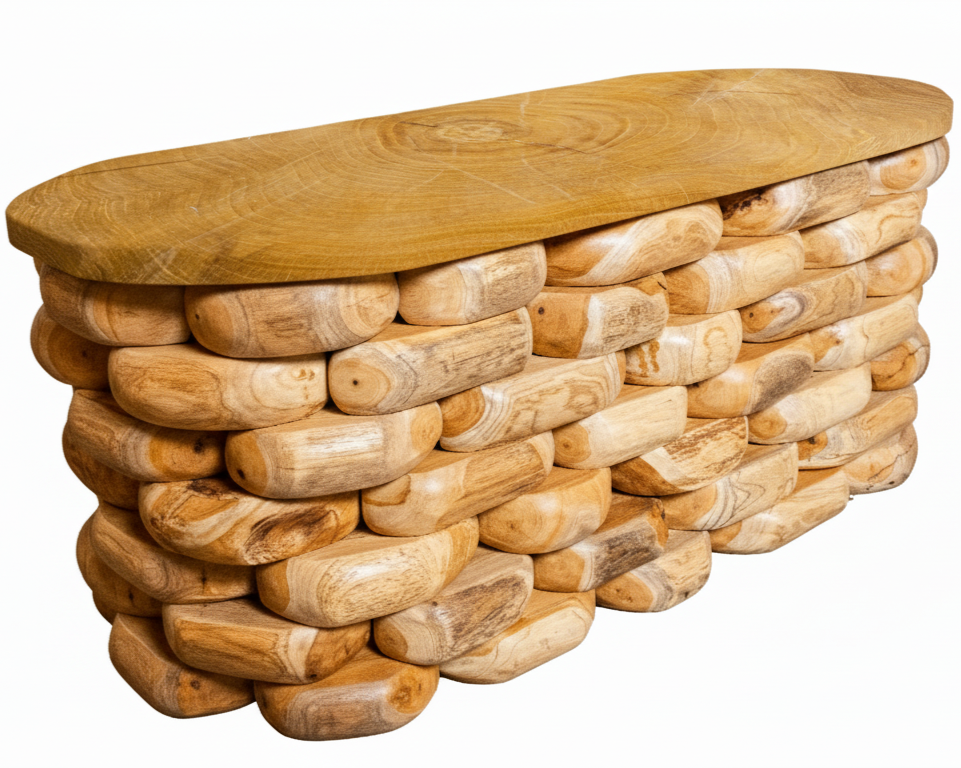 Teak Pebble-Stack Table