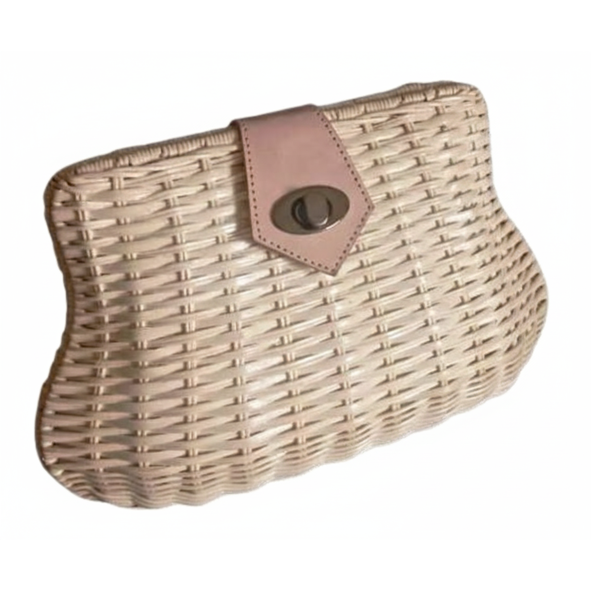 Orange Rattan Mini Bag with Capiz Lips