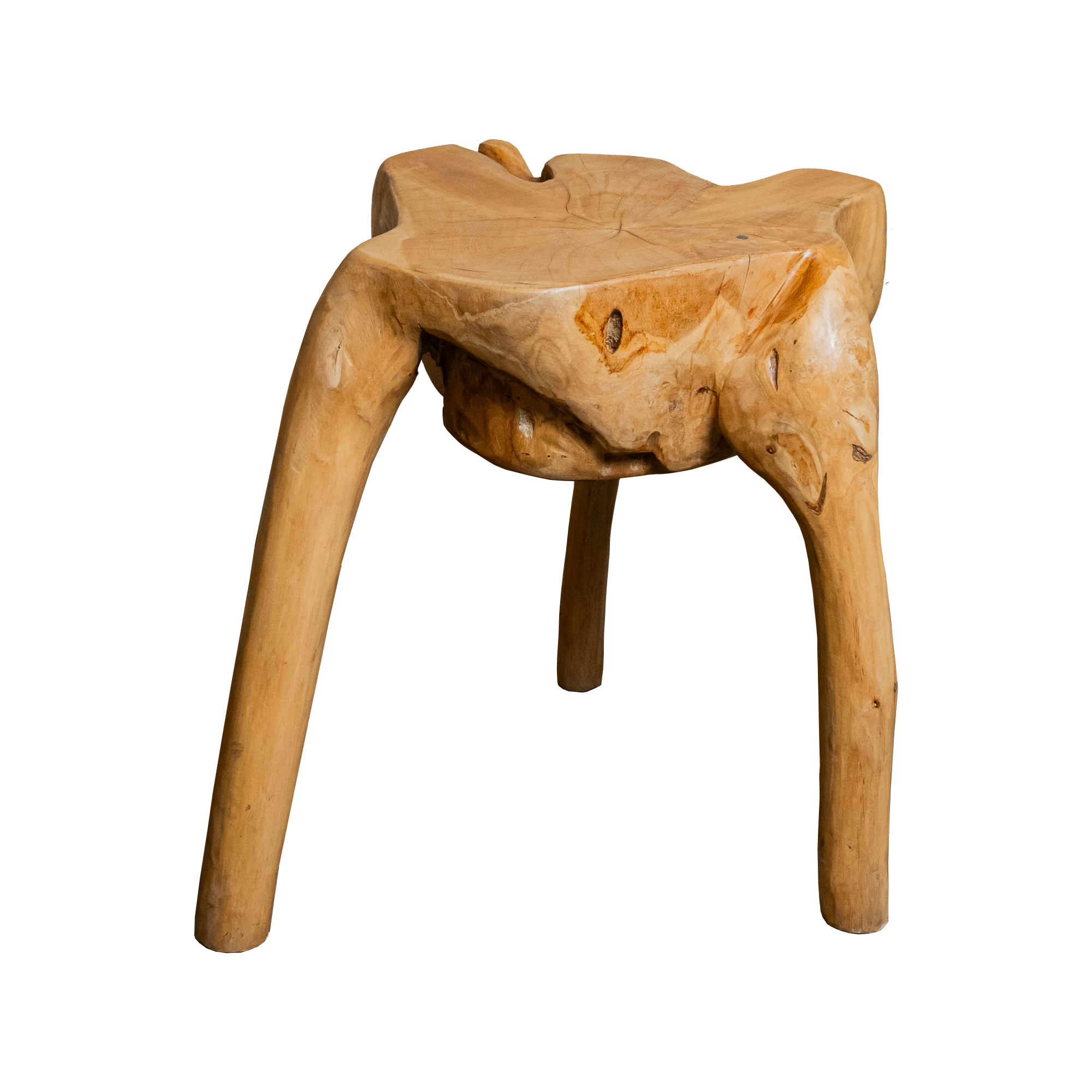 Curved Teak Root Stool