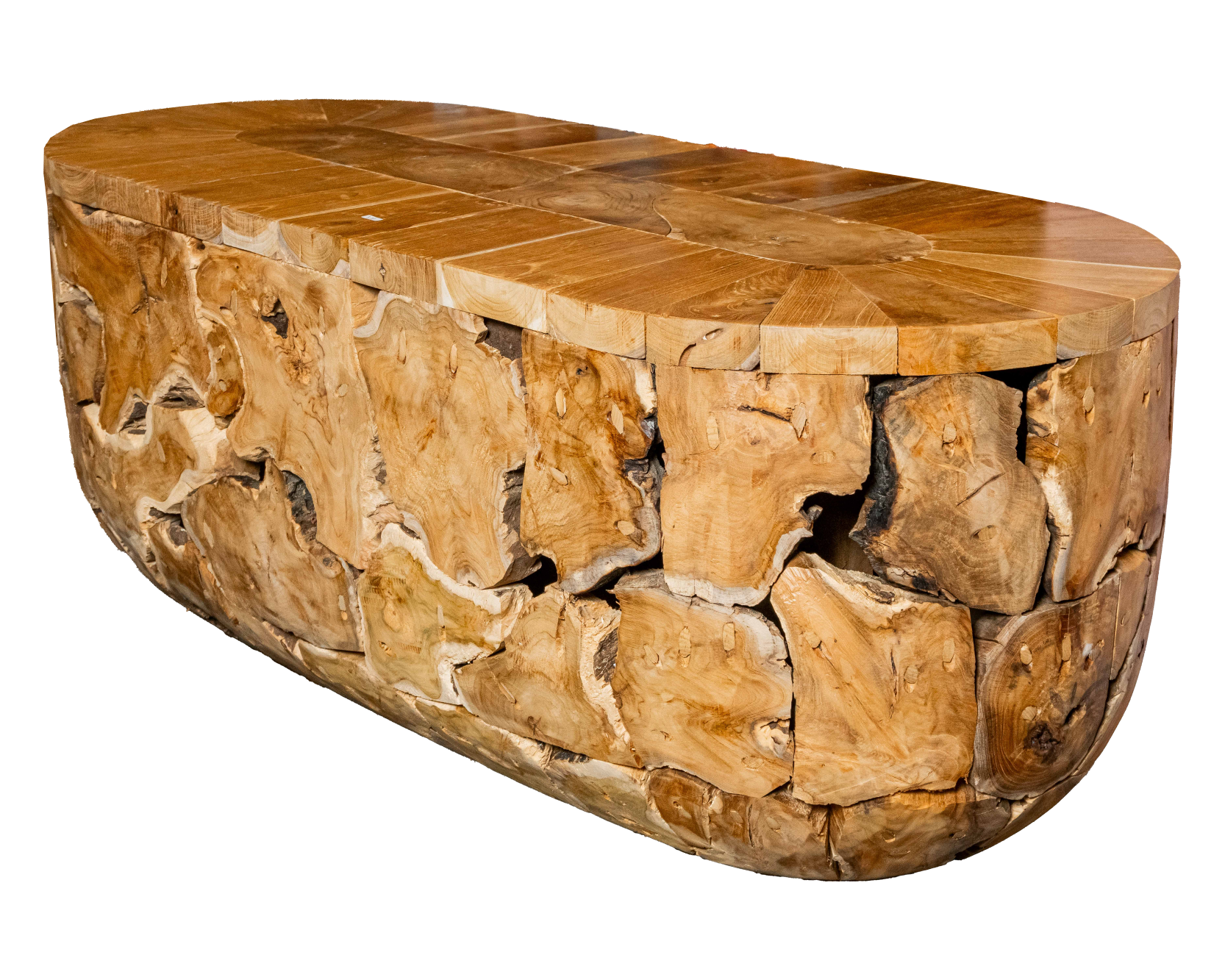 Rustic Teak Root Oval Table