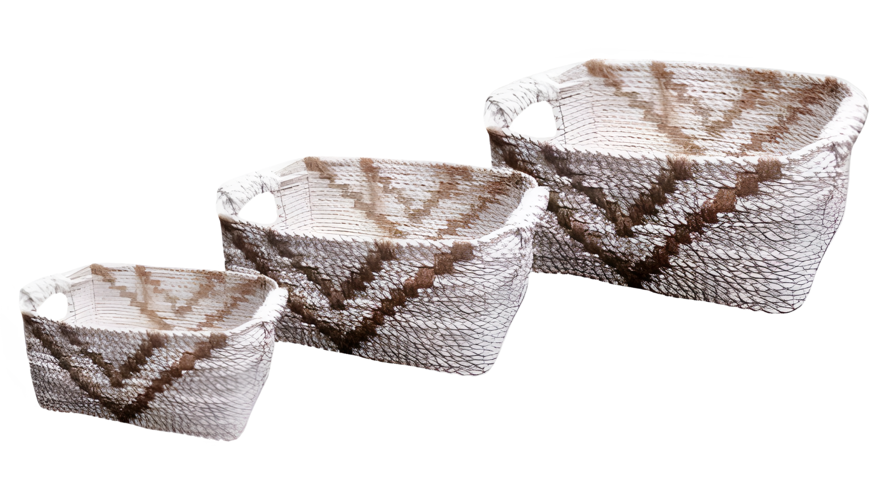 Seagrass Rectangular Basket Macrame (Set of 3)