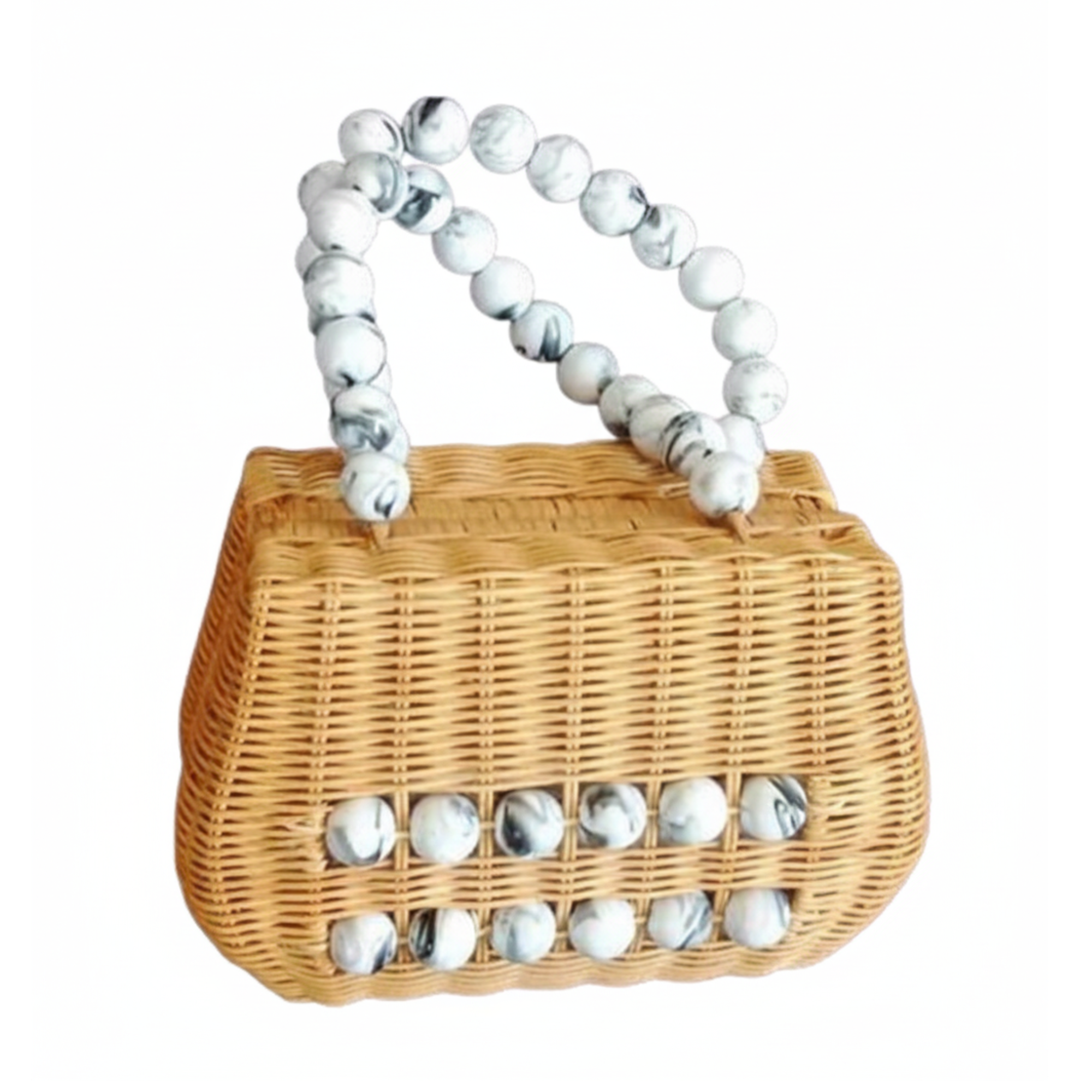 Rattan Mini Bag with Wooden Handle