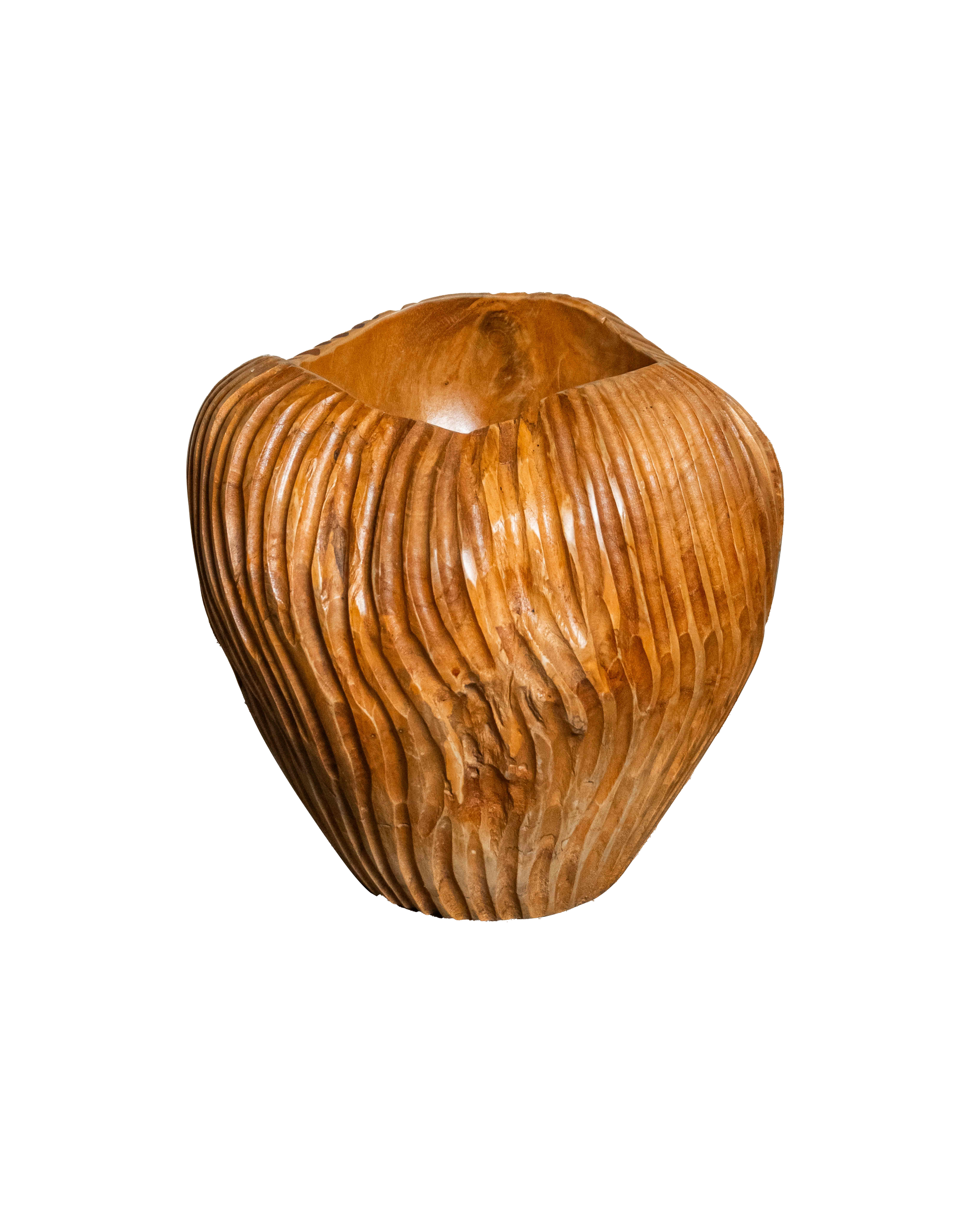 Teak Root Ripple Vase